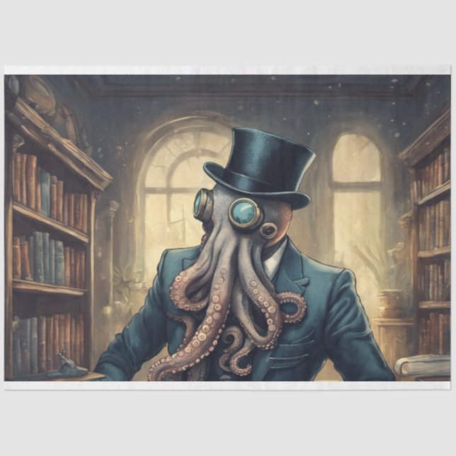 Papier Mousseline Dapper sous-marin Octopus Office Edition Découpage (Recto)