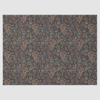 Papier Mousseline Dark Moody Midnight Forest Floral Botanical