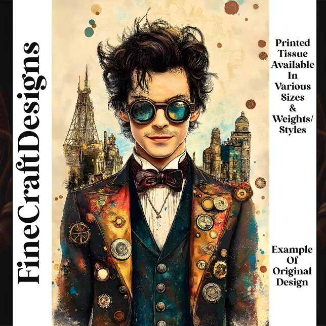 Papier Mousseline Dashing Steampunk Man Ornate Outfit P6 Decoupage (Créateur téléchargé)