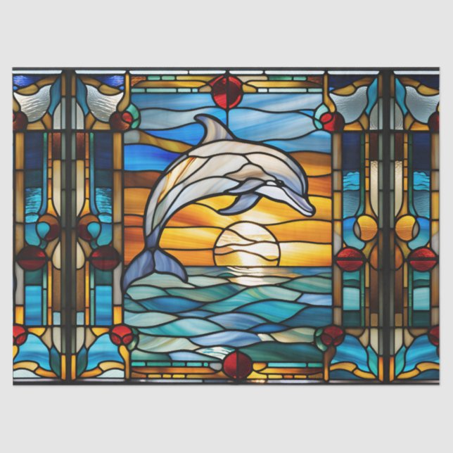 Papier Mousseline Dauphin en verre de Faux pour embarcation de décou (Recto)