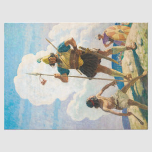 Papier Mousseline David et Goliath par Newell Convers Wyeth