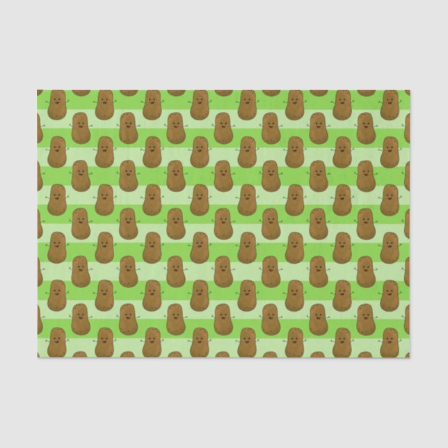 Papier Mousseline De Joyeuses Pommes De Terre Sur Un Arrière - plan  (Recto)