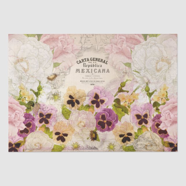 Papier Mousseline De La Republica Mexicana Decoupage (Recto)