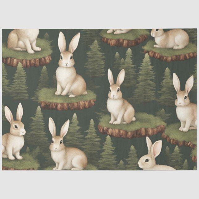 Papier Mousseline De Mignons Bunnies Amusants Sur Arrière - plan À f (Recto)