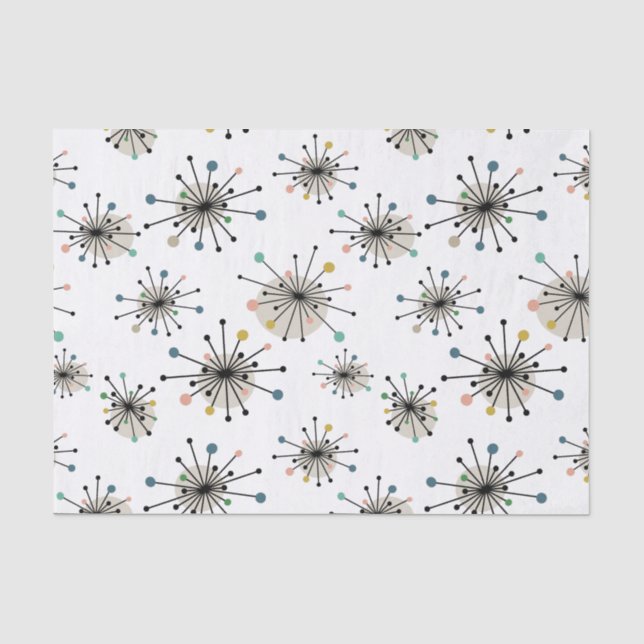 Papier Mousseline Début de l'ère atomique Retro Mid Century Moderne (Recto)