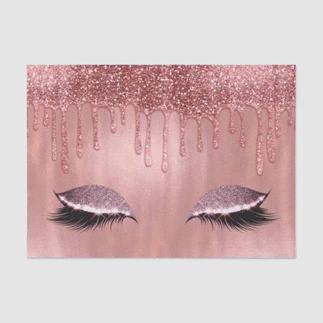 Papier Mousseline Déchets Rose Parties scintillant or Lashes rose (Recto)
