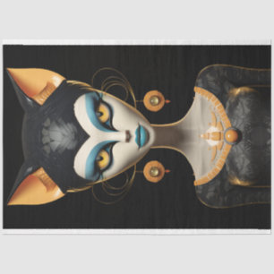Papier Mousseline Déco Art Feline Orange Eyes Découpage