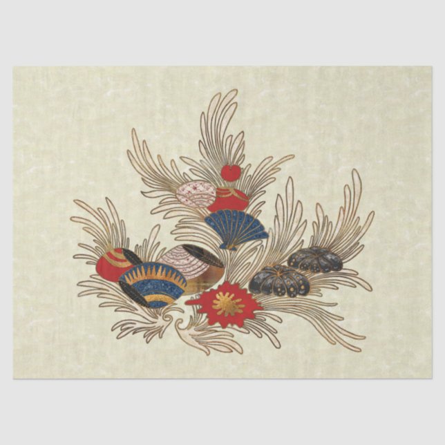 Papier Mousseline Déco océan asiatique (Recto)
