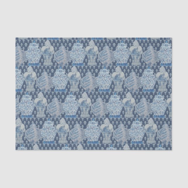 Papier Mousseline Décolleteuse de marine Chinoiserie Ginger Jar (Recto)