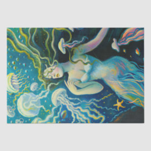 Papier Mousseline Décor vintage de sirène Mérides Nymphe de mer