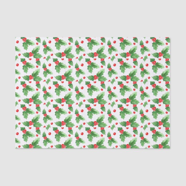 Papier Mousseline Décorations de Noël d'aquarelle et de nouvelle (Recto)