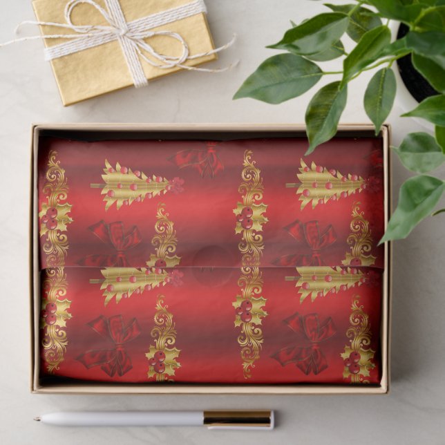 Papier Mousseline Décorations de Noël en rouge (Cadeau)
