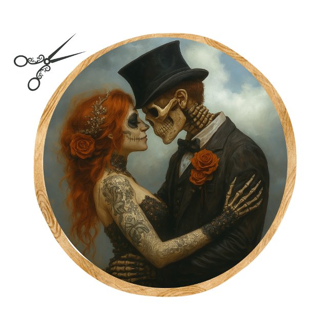 Papier Mousseline Decoupage 2 Skeleton Lovers Getting Married  (Créateur téléchargé)