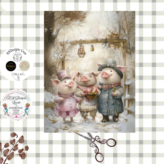 Papier Mousseline Decoupage 3 Little Pigs Story Book Forest  (Créateur téléchargé)