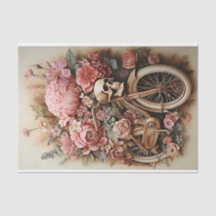 Papier Mousseline Découpage à l'aquarelle du crâne floral