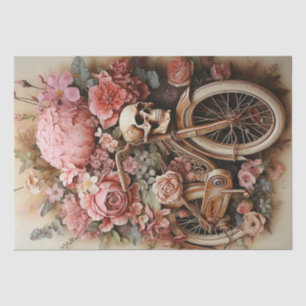 Papier Mousseline Découpage à l'aquarelle du crâne floral
