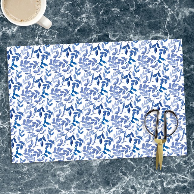 Papier Mousseline Découpage à motifs floraux bleus (Créateur téléchargé)