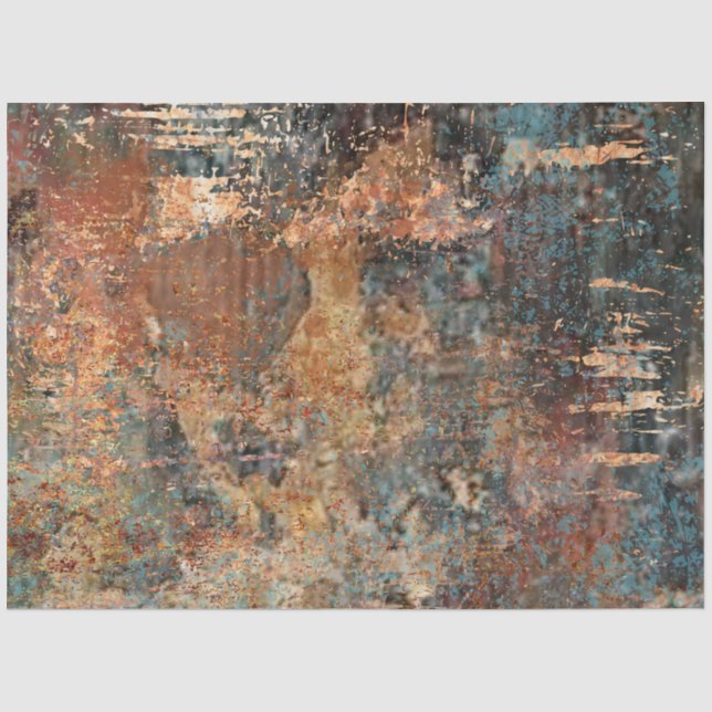 Papier Mousseline Découpage Abstrait rouille orange bronze Brown (Recto)
