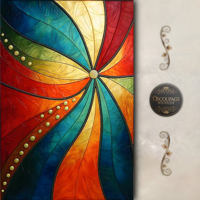 Papier Mousseline Découpage Abstraite de spirale radiante (Radiant Spiral Abstract Decoupage Tissue Paper)