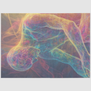 Papier Mousseline Découpage Abstraite lumière brillante figure humai