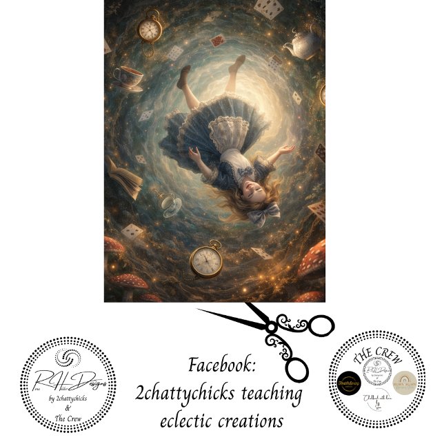 Papier Mousseline Decoupage Adventurous Fall Into Rabbit Hole (Créateur téléchargé)