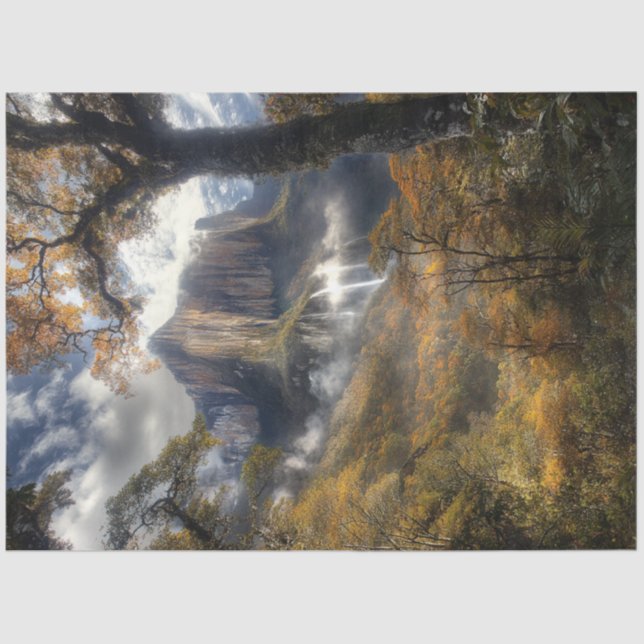 Papier Mousseline Découpage Angel Falls Cascade Venezuela (Recto)