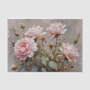 Papier Mousseline Découpage Aquarelle Roses Roses Pink is not correc