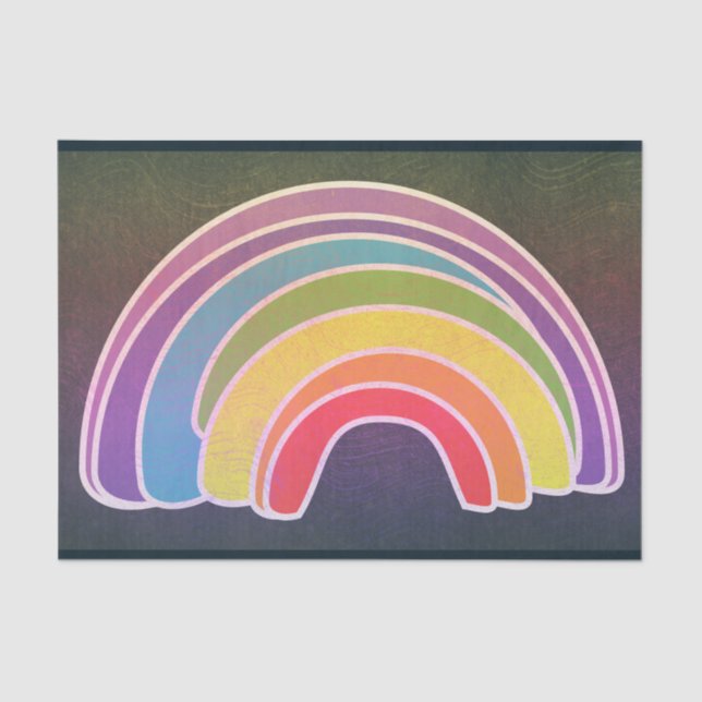 Papier Mousseline Découpage Arc en ciel foncé (Recto)