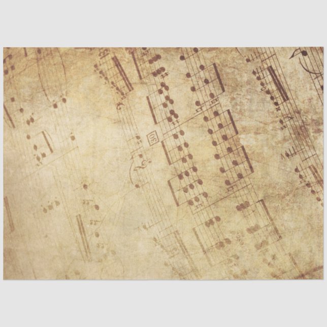 Papier Mousseline Découpage Arrière - plan de parchemin de musique f (Recto)