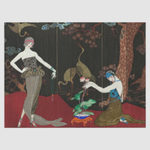 Papier Mousseline Découpage Art déco Flapper 1920's Decoupage