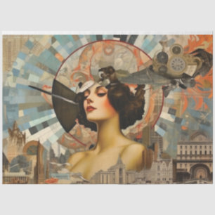 Papier Mousseline Découpage Art déco vintage des années 1920