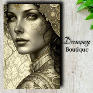 Papier Mousseline Découpage Art déesse d'or