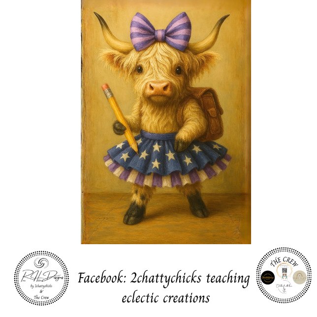 Papier Mousseline Decoupage Back School Highland Backpack (Créateur téléchargé)