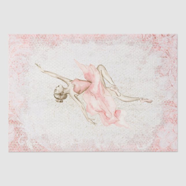 Papier Mousseline Découpage Ballerina Watercolor (Recto)
