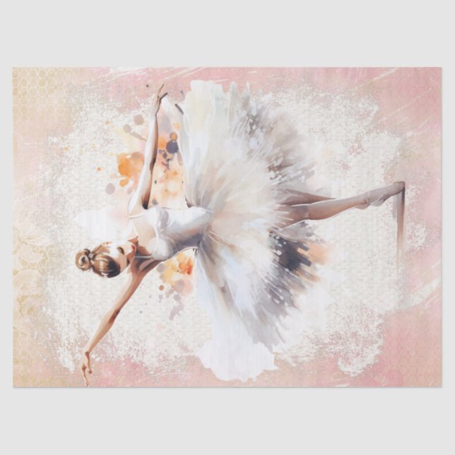 Papier Mousseline Découpage Ballerina Watercolor (Recto)