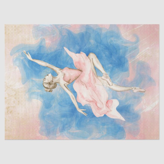 Papier Mousseline Découpage Ballerina Watercolor (Recto)