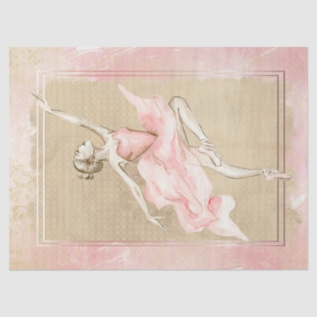 Papier Mousseline Découpage Ballerina Watercolor (Recto)