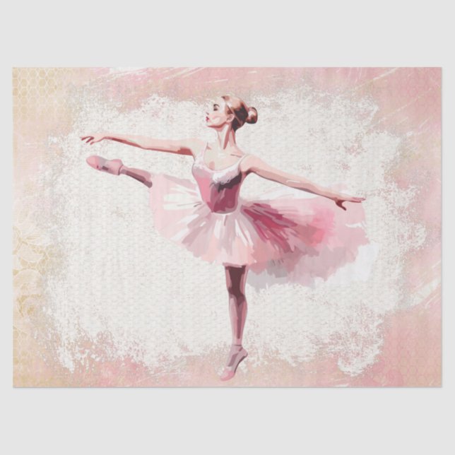 Papier Mousseline Découpage Ballerina Watercolor (Recto)