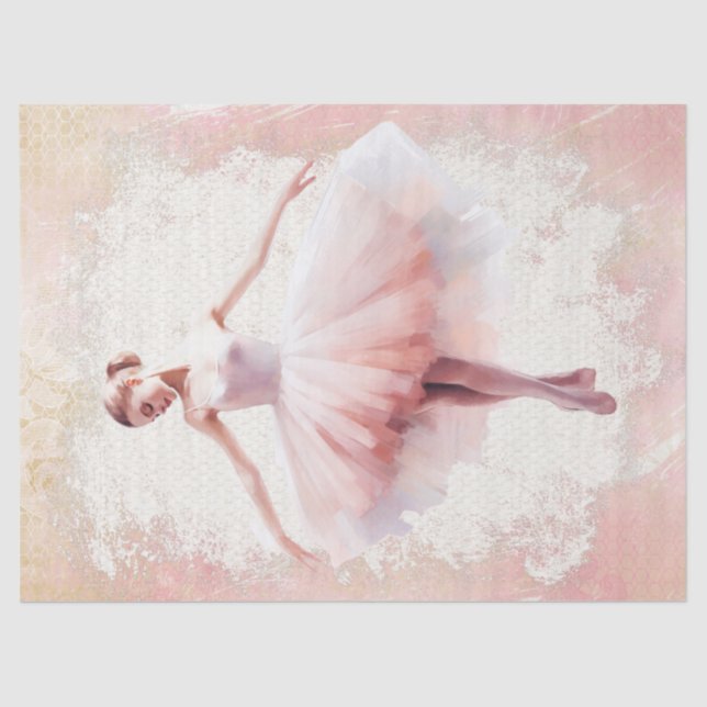 Papier Mousseline Découpage Ballerina Watercolor (Recto)