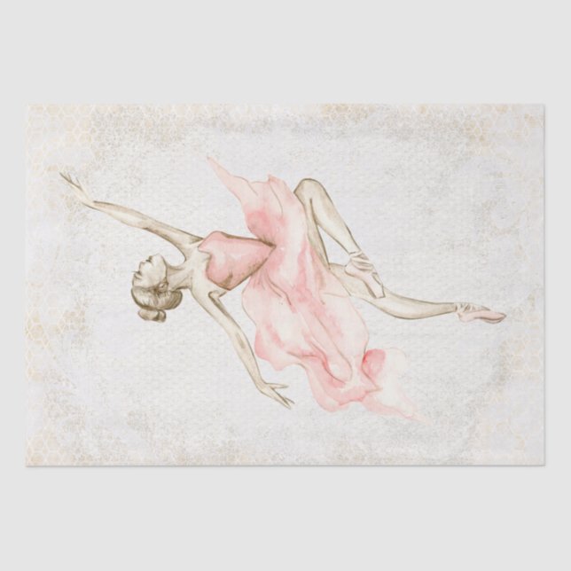 Papier Mousseline Découpage Ballerina Watercolor (Recto)