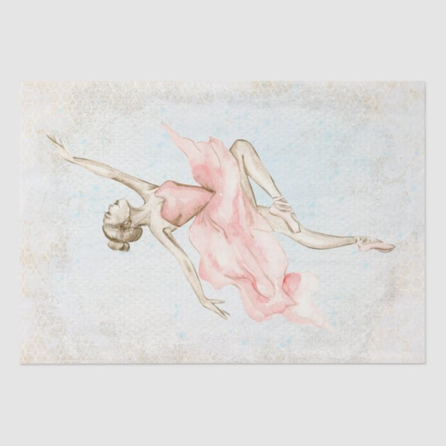 Papier Mousseline Découpage Ballerina Watercolor (Recto)