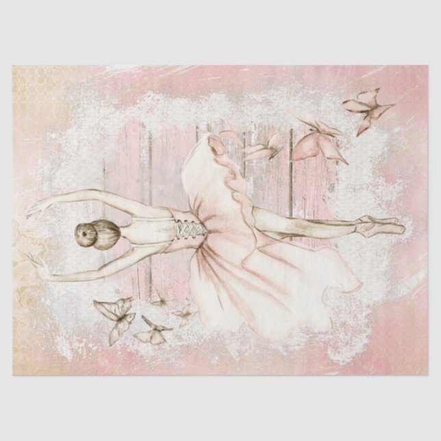 Papier Mousseline Découpage Ballerina Watercolor (Recto)