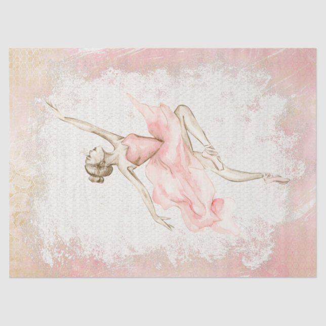 Papier Mousseline Découpage Ballerina Watercolor (Recto)