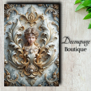 Papier Mousseline Découpage Baroque Angel Cherub