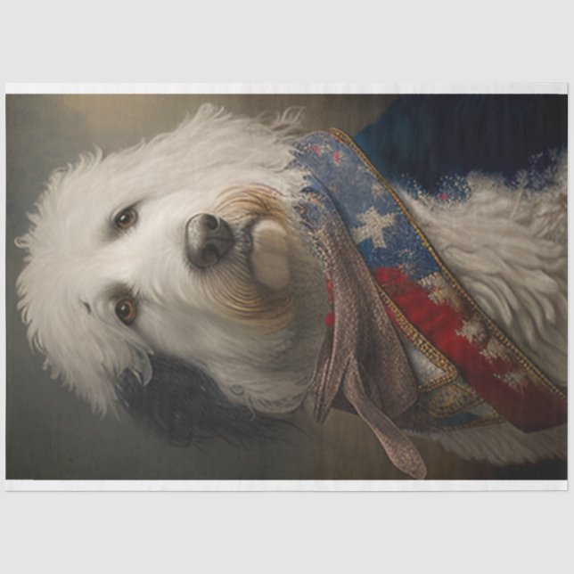 Papier Mousseline Découpage Berger australien George Washington (Recto)