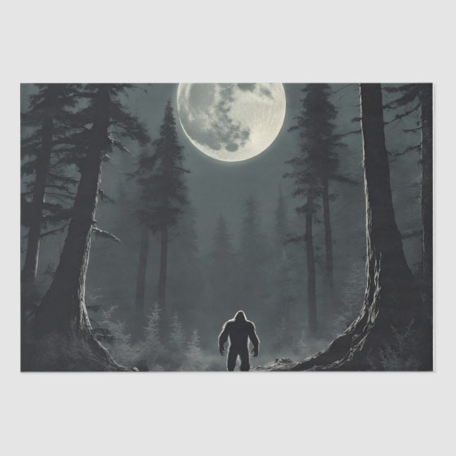 Papier Mousseline Découpage Bigfoot Cryptid (Recto)
