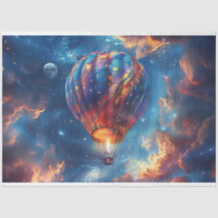 Papier Mousseline Découpage Bleu Whimsical Hot Air Balloon Ride
