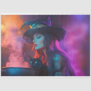 Papier Mousseline Découpage Bonne sorcière Cuisine brasser fumée col