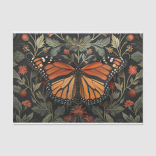 Papier Mousseline Découpage botanique de papillon monarque