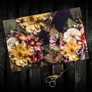 Papier Mousseline Découpage botanique vintage de texture rustique